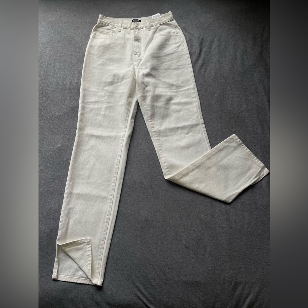 White NastyGal Jeans w/ Slits